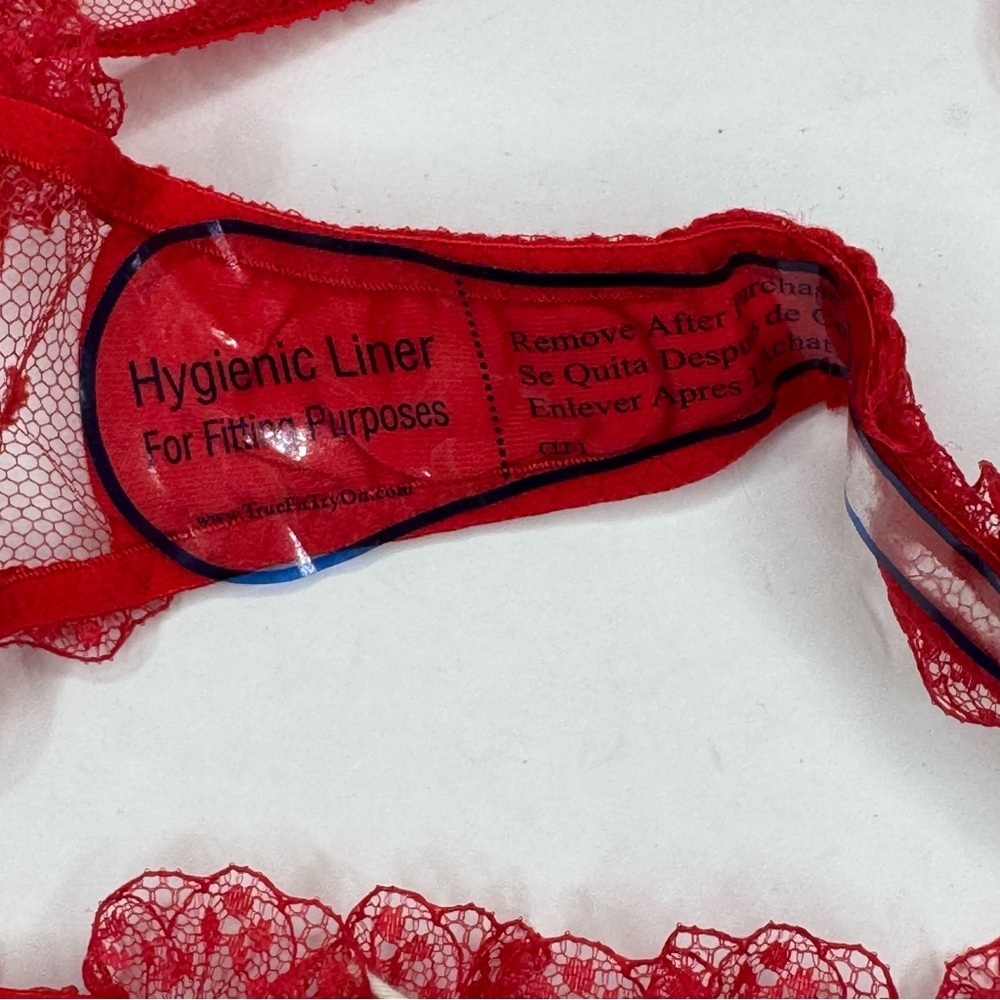 NWT AGENT PROVOCATEUR Madelina Red Lace Sheer Thong in AP Size 4 (US 8) - Picture 12 of 13